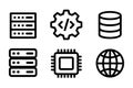Technology and Data Storage Icons Set server database Royalty Free Stock Photo