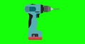 Technology design repair isolated symbol cordless drill. Electric business object flat silhouette. Building home production machin