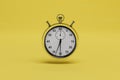 technology for determining a clear time to complete the task. mechanical stopwatch on a blue background. 3D render
