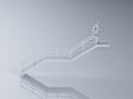 Technology development concept with robot climb or walk up staircase