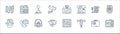 technology devices line icons. linear set. quality vector line set such as television, microphone, cctv camera, voice recorder,
