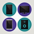Technology devices realistic icons