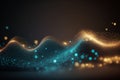 Technology digital wave background concept.Beautiful motion waving dots texture with glowing defocused particles AI Generated Royalty Free Stock Photo