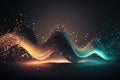 Technology digital wave background concept.Beautiful motion waving dots texture with glowing defocused particles AI Generated Royalty Free Stock Photo