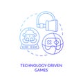 Technology driven games concept icon