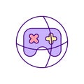 Technology driven games RGB color icon