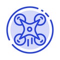 Technology, Drone, Camera, Image Blue Dotted Line Line Icon