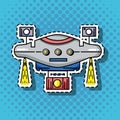 Technology drone patch sticker design