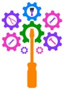 Technology engine gear tree logo Royalty Free Stock Photo