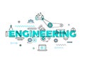 Technology, engineering vector flat concept