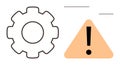 Gear Icon with Warning Sign Error, Problem, or System Alert Notification Royalty Free Stock Photo
