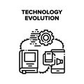Technology Evolution Progress Vector Black Illustration Royalty Free Stock Photo
