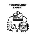 Technology Expert Support Vector Black Illustration