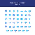 Technology filled outline icon set vol2 Royalty Free Stock Photo