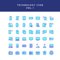 Technology filled outline icon set vol1 Royalty Free Stock Photo