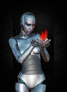 Technology Science Fire Robot Woman Concept Royalty Free Stock Photo