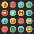 Technology flat design icons set Royalty Free Stock Photo