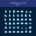 Technology  flat style design icon set vol1 Royalty Free Stock Photo