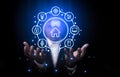 Technology of the future, Circular futuristic interface of smart home automation assistant on a virtual screen