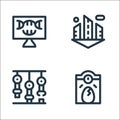 technology of the future line icons. linear set. quality vector line set such as egg incubator, robotic arm, city