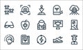 technology of the future line icons. linear set. quality vector line set such as mind reader, renewable energy, virtual reality, Royalty Free Stock Photo