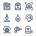 Technology of the future line icons. linear set. quality vector line set such as plant, blaster, internet of things, virtual