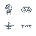 Technology of the future line icons. linear set. quality vector line set such as quadrocopter, uav, vr glasses