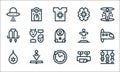 Technology of the future line icons. linear set. quality vector line set such as robotic arm, time travelling, nanotechnology, eco Royalty Free Stock Photo