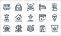 Technology of the future line icons. linear set. quality vector line set such as smart clothing, city, internet of things, egg Royalty Free Stock Photo