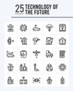 25 Technology of the Future Outline icons Pack vector illustration