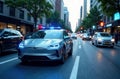 Future technology in safe driving by car, automation of road traffic by sensors without driver