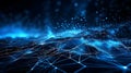technology futuristic Network connection concept with connecting glowing dots and lines circuit background generative Ai. Royalty Free Stock Photo
