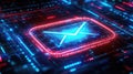 technology futuristic vibrating email icon Royalty Free Stock Photo