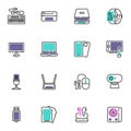 Technology gadgets line icons set Royalty Free Stock Photo