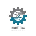 Technology gear concept business logo template design. Cogwheel mechanic sign. Computer electronic network SEO icon. Graphic