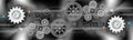 Technology Gears Cogs Banner Background Supply. Royalty Free Stock Photo