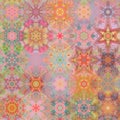 Technology glitch background. Computer screen error.Soft colours kaleidoscope mandala pattern. Royalty Free Stock Photo