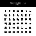 Technology glyph style  icon set vol1 Royalty Free Stock Photo