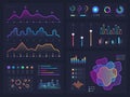 Technology graphics and diagram with options and workflow charts. Vector presentation infographic elements Royalty Free Stock Photo