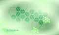 Technology green hexagon medical concept background. Futuristic modern hi-tech background.