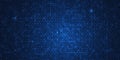 Vector Illustration design. Blue matrix binary datum code, grid pixel pattern background. Royalty Free Stock Photo