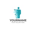 Technology human logo template. Artificial intelligence and robotics vector design