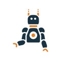 Technology, Humanoid robotics icon. Simple editable vector graphics