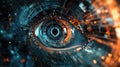 technology hyper realistic eye scanner visualization Royalty Free Stock Photo