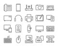 Technology icon. Electronic devices line icons set. Editable Stroke. Royalty Free Stock Photo