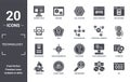 technology icon set. include creative elements as internet value, declarations, structural elements, text editor, colory theory,