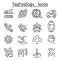 Technology icon set in thin line style Royalty Free Stock Photo