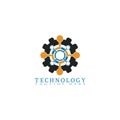 Technology icon template, Creative vector logo design,industrial emblem, gear,illustration element Royalty Free Stock Photo