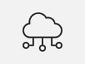 Technology icon vector cloud computing connection. Big data global server. Line design symbol Royalty Free Stock Photo