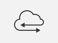 Technology icon vector cloud computing connection. Big data global server. Line design symbol Royalty Free Stock Photo